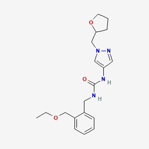 1-[[2-(Ethoxymethyl)phenyl]methyl]-3-[1-(oxolan-2-ylmethyl)pyrazol-4-yl]urea