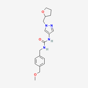 1-[[4-(Methoxymethyl)phenyl]methyl]-3-[1-(oxolan-2-ylmethyl)pyrazol-4-yl]urea