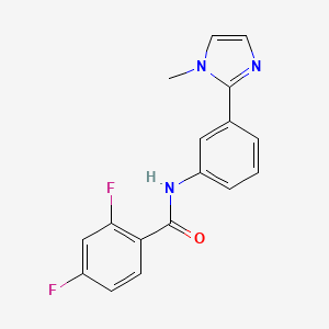 molecular formula C17H13F2N3O B7635440 2,4-difluoro-N-[3-(1-methylimidazol-2-yl)phenyl]benzamide 