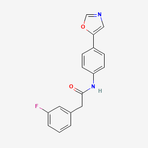 molecular formula C17H13FN2O2 B7635460 2-(3-fluorophenyl)-N-[4-(1,3-oxazol-5-yl)phenyl]acetamide 