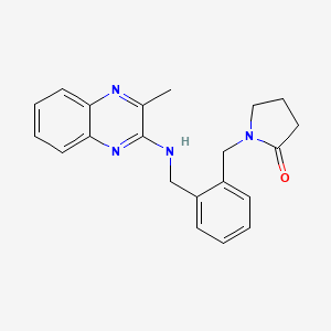 molecular formula C21H22N4O B7635462 1-[[2-[[(3-Methylquinoxalin-2-yl)amino]methyl]phenyl]methyl]pyrrolidin-2-one 