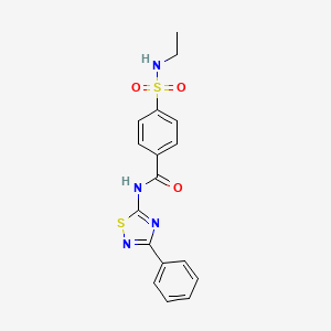 molecular formula C17H16N4O3S2 B7635469 4-(ethylsulfamoyl)-N-(3-phenyl-1,2,4-thiadiazol-5-yl)benzamide 
