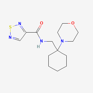 molecular formula C14H22N4O2S B7635471 N-[(1-morpholin-4-ylcyclohexyl)methyl]-1,2,5-thiadiazole-3-carboxamide 