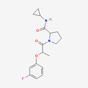 molecular formula C17H21FN2O3 B7635478 N-cyclopropyl-1-[2-(3-fluorophenoxy)propanoyl]pyrrolidine-2-carboxamide 