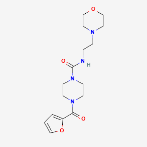 molecular formula C16H24N4O4 B7635492 4-(furan-2-carbonyl)-N-(2-morpholin-4-ylethyl)piperazine-1-carboxamide 