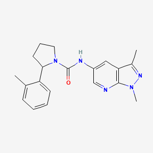molecular formula C20H23N5O B7635499 N-(1,3-dimethylpyrazolo[3,4-b]pyridin-5-yl)-2-(2-methylphenyl)pyrrolidine-1-carboxamide 