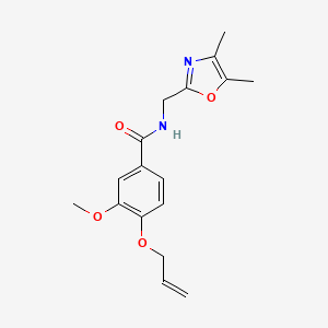 molecular formula C17H20N2O4 B7635503 N-[(4,5-dimethyl-1,3-oxazol-2-yl)methyl]-3-methoxy-4-prop-2-enoxybenzamide 