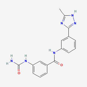 molecular formula C17H16N6O2 B7635518 3-(carbamoylamino)-N-[3-(5-methyl-1H-1,2,4-triazol-3-yl)phenyl]benzamide 