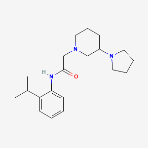 molecular formula C20H31N3O B7635529 N-(2-propan-2-ylphenyl)-2-(3-pyrrolidin-1-ylpiperidin-1-yl)acetamide 