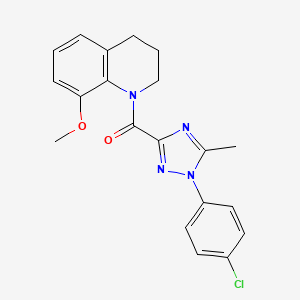 molecular formula C20H19ClN4O2 B7635581 [1-(4-chlorophenyl)-5-methyl-1,2,4-triazol-3-yl]-(8-methoxy-3,4-dihydro-2H-quinolin-1-yl)methanone 