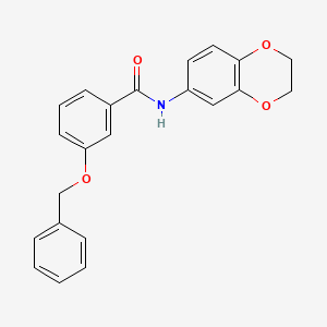molecular formula C22H19NO4 B7635583 3-(benzyloxy)-N-(2,3-dihydro-1,4-benzodioxin-6-yl)benzamide 