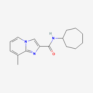 molecular formula C16H21N3O B7635587 N-cycloheptyl-8-methylimidazo[1,2-a]pyridine-2-carboxamide 
