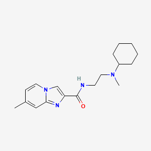 molecular formula C18H26N4O B7635594 N-{2-[cyclohexyl(methyl)amino]ethyl}-7-methylimidazo[1,2-a]pyridine-2-carboxamide 