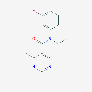 molecular formula C15H16FN3O B7635596 N-ethyl-N-(3-fluorophenyl)-2,4-dimethylpyrimidine-5-carboxamide 