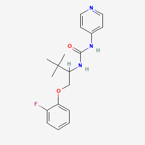 molecular formula C18H22FN3O2 B7635605 1-[1-(2-Fluorophenoxy)-3,3-dimethylbutan-2-yl]-3-pyridin-4-ylurea 
