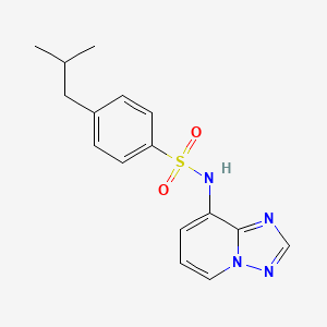 molecular formula C16H18N4O2S B7635619 4-isobutyl-N-[1,2,4]triazolo[1,5-a]pyridin-8-yl-1-benzenesulfonamide 