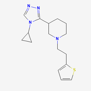 molecular formula C16H22N4S B7635620 3-(4-Cyclopropyl-1,2,4-triazol-3-yl)-1-(2-thiophen-2-ylethyl)piperidine 