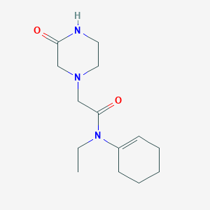 molecular formula C14H23N3O2 B7635630 N-(cyclohexen-1-yl)-N-ethyl-2-(3-oxopiperazin-1-yl)acetamide 