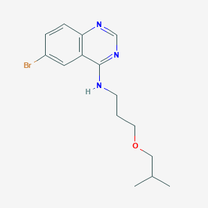 molecular formula C15H20BrN3O B7635632 6-bromo-N-[3-(2-methylpropoxy)propyl]quinazolin-4-amine 