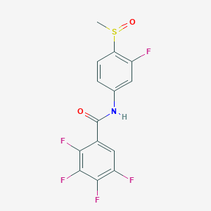 molecular formula C14H8F5NO2S B7635634 2,3,4,5-tetrafluoro-N-(3-fluoro-4-methylsulfinylphenyl)benzamide 