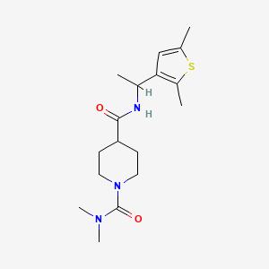 molecular formula C17H27N3O2S B7635640 4-N-[1-(2,5-dimethylthiophen-3-yl)ethyl]-1-N,1-N-dimethylpiperidine-1,4-dicarboxamide 