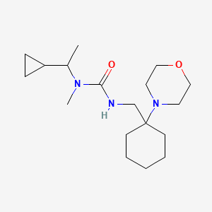 molecular formula C18H33N3O2 B7635679 1-(1-Cyclopropylethyl)-1-methyl-3-[(1-morpholin-4-ylcyclohexyl)methyl]urea 