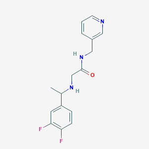 molecular formula C16H17F2N3O B7635682 2-[1-(3,4-difluorophenyl)ethylamino]-N-(pyridin-3-ylmethyl)acetamide 