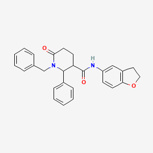 molecular formula C27H26N2O3 B7635700 1-benzyl-N-(2,3-dihydro-1-benzofuran-5-yl)-6-oxo-2-phenylpiperidine-3-carboxamide 