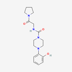 molecular formula C17H24N4O3 B7635721 4-(2-hydroxyphenyl)-N-(2-oxo-2-pyrrolidin-1-ylethyl)piperazine-1-carboxamide 