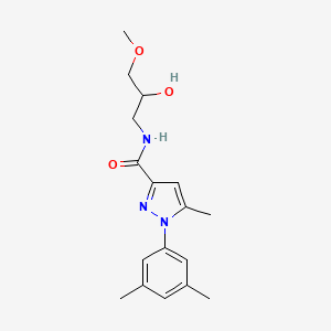 molecular formula C17H23N3O3 B7635724 1-(3,5-dimethylphenyl)-N-(2-hydroxy-3-methoxypropyl)-5-methylpyrazole-3-carboxamide 