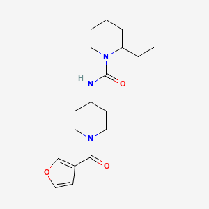 molecular formula C18H27N3O3 B7635726 2-ethyl-N-[1-(furan-3-carbonyl)piperidin-4-yl]piperidine-1-carboxamide 