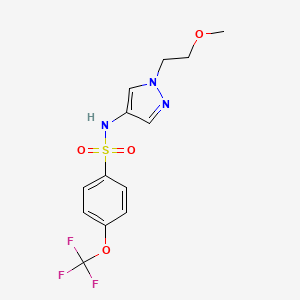 molecular formula C13H14F3N3O4S B7635734 N-[1-(2-methoxyethyl)pyrazol-4-yl]-4-(trifluoromethoxy)benzenesulfonamide 