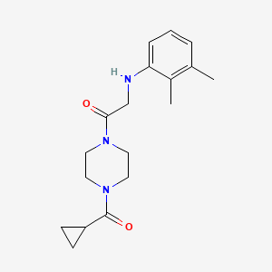 molecular formula C18H25N3O2 B7635740 1-[4-(Cyclopropanecarbonyl)piperazin-1-yl]-2-(2,3-dimethylanilino)ethanone 