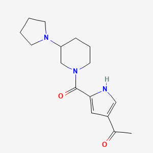 molecular formula C16H23N3O2 B7635759 1-[5-(3-pyrrolidin-1-ylpiperidine-1-carbonyl)-1H-pyrrol-3-yl]ethanone 