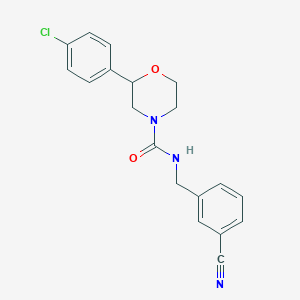molecular formula C19H18ClN3O2 B7635765 2-(4-chlorophenyl)-N-[(3-cyanophenyl)methyl]morpholine-4-carboxamide 