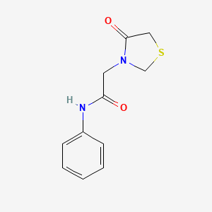 molecular formula C11H12N2O2S B7635800 2-(4-oxo-1,3-thiazolidin-3-yl)-N-phenylacetamide 