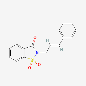 molecular formula C16H13NO3S B7635834 2,3-Dihydro-2-(3-phenylallyl)-3-oxo-1,2-benzisothiazole 1,1-dioxide 