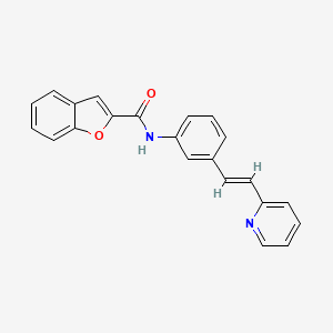 molecular formula C22H16N2O2 B7635887 N-[3-[(E)-2-pyridin-2-ylethenyl]phenyl]-1-benzofuran-2-carboxamide 
