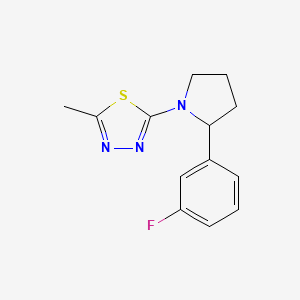 molecular formula C13H14FN3S B7635931 2-[2-(3-Fluorophenyl)pyrrolidin-1-yl]-5-methyl-1,3,4-thiadiazole 