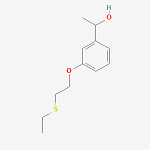 molecular formula C12H18O2S B7635933 1-[3-(2-Ethylsulfanylethoxy)phenyl]ethanol 