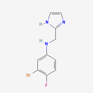 molecular formula C10H9BrFN3 B7635934 3-bromo-4-fluoro-N-(1H-imidazol-2-ylmethyl)aniline 