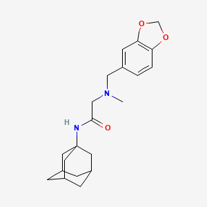 molecular formula C21H28N2O3 B7635936 N-(1-adamantyl)-2-[1,3-benzodioxol-5-ylmethyl(methyl)amino]acetamide 