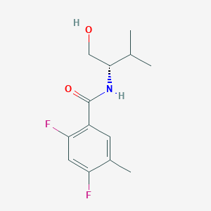 molecular formula C13H17F2NO2 B7635966 2,4-difluoro-N-[(2S)-1-hydroxy-3-methylbutan-2-yl]-5-methylbenzamide 
