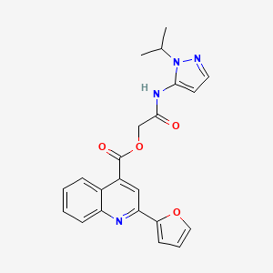 [2-Oxo-2-[(2-propan-2-ylpyrazol-3-yl)amino]ethyl] 2-(furan-2-yl)quinoline-4-carboxylate