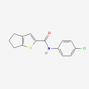 molecular formula C14H12ClNOS B7635981 N-(4-chlorophenyl)-5,6-dihydro-4H-cyclopenta[b]thiophene-2-carboxamide 