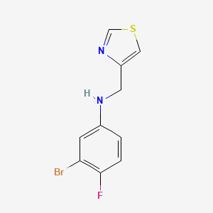 molecular formula C10H8BrFN2S B7635998 3-bromo-4-fluoro-N-(1,3-thiazol-4-ylmethyl)aniline 
