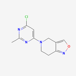 molecular formula C11H11ClN4O B7636004 5-(6-chloro-2-methylpyrimidin-4-yl)-6,7-dihydro-4H-[1,2]oxazolo[4,3-c]pyridine 