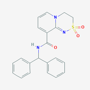 molecular formula C21H19N3O3S B7636012 N-benzhydryl-2,2-dioxo-3,4-dihydropyrido[2,1-c][1,2,4]thiadiazine-9-carboxamide 