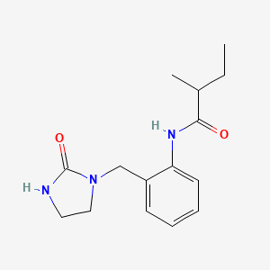 molecular formula C15H21N3O2 B7636018 2-methyl-N-[2-[(2-oxoimidazolidin-1-yl)methyl]phenyl]butanamide 