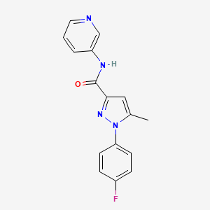 molecular formula C16H13FN4O B7636045 1-(4-fluorophenyl)-5-methyl-N-pyridin-3-ylpyrazole-3-carboxamide 